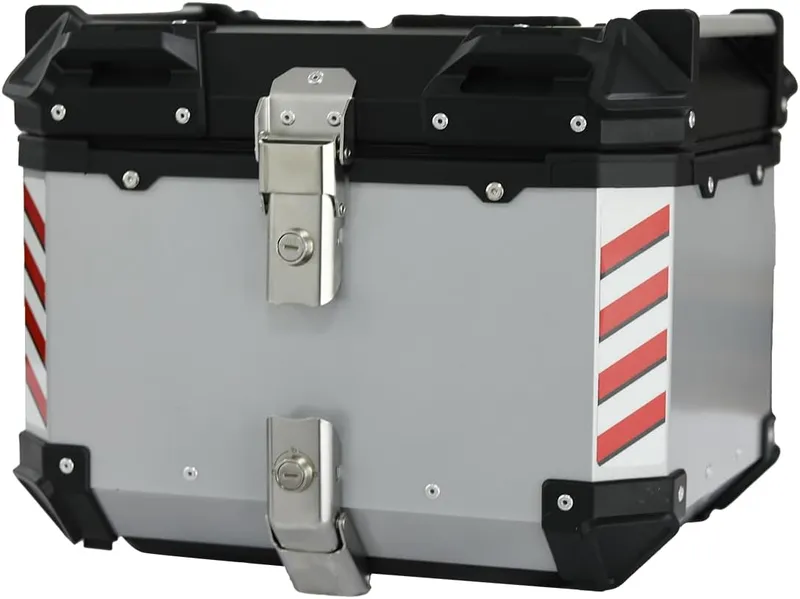 Baúl de Moto de Aluminio 45L – Caja Trasera Impermeable con Cerradura de Seguridad