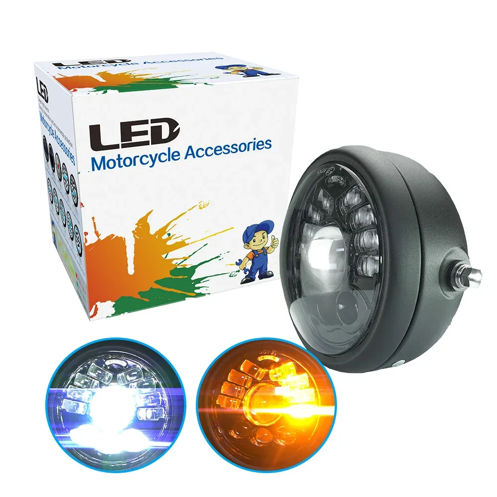 Faro LED redondo 5,75" para moto 100W 12000LM con proyector