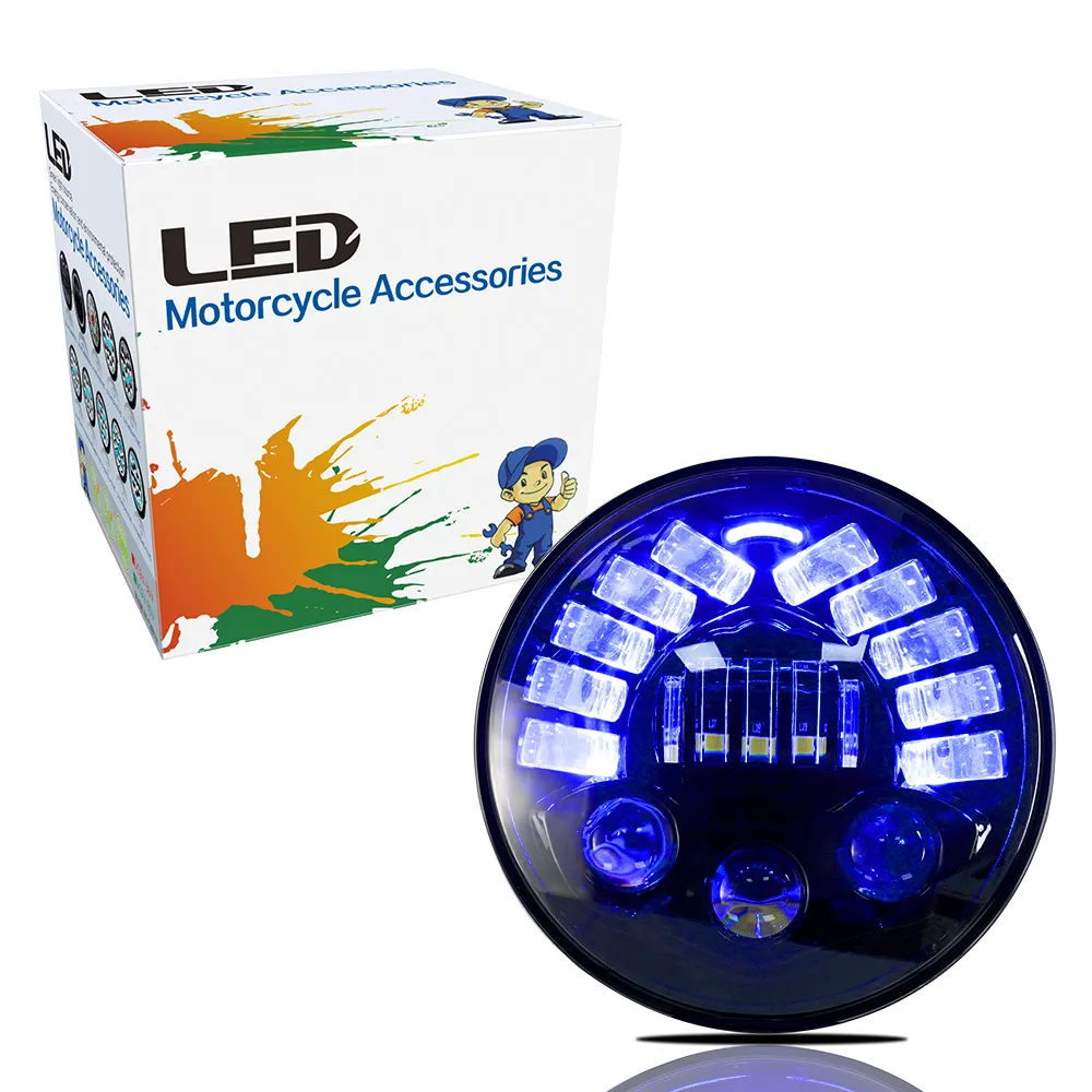Faro LED Proyector 7" para Bajaj Boxer BJ100 – 10,000LM AC/DC 8-80V