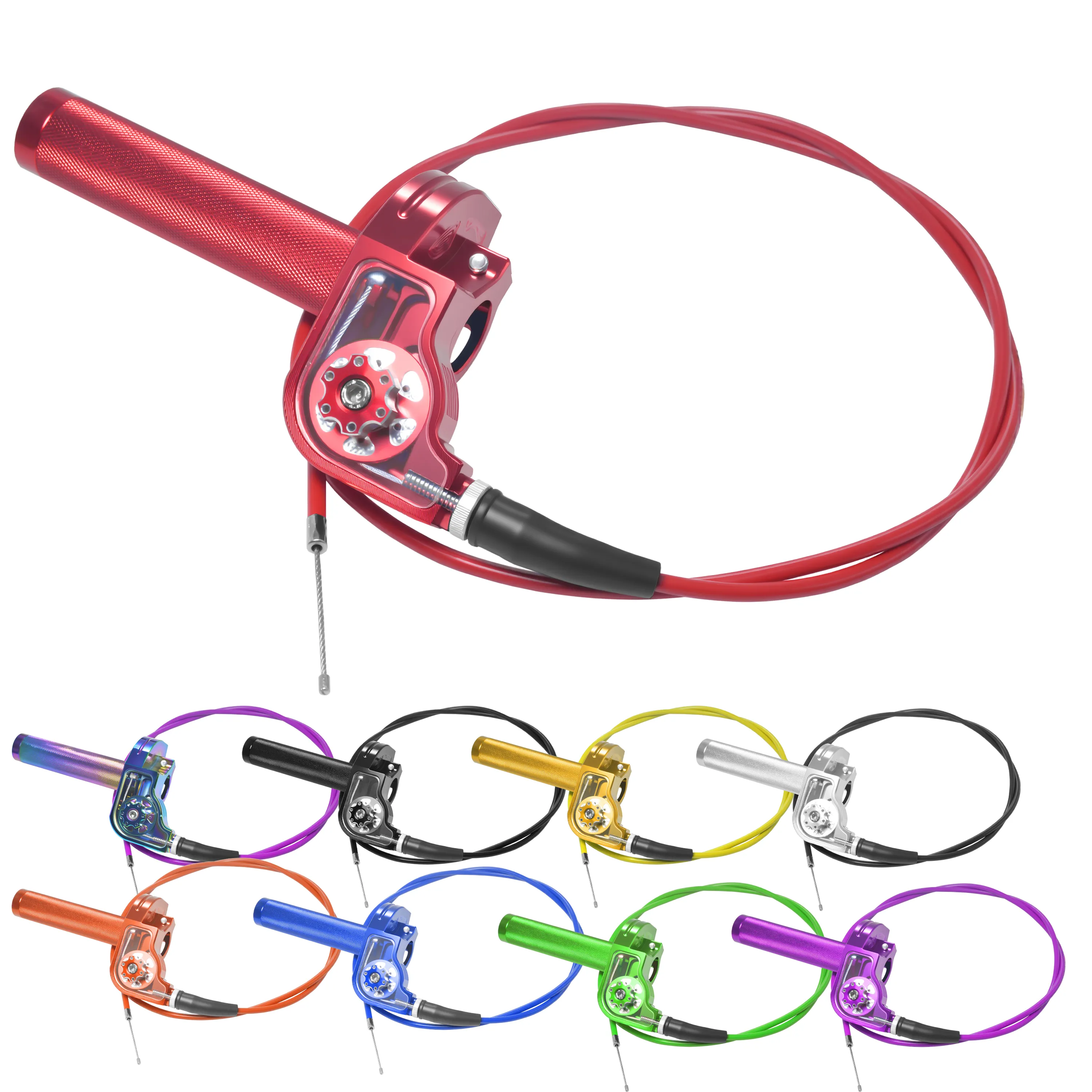 Puño de Acelerador 1/4 Quick Twister 22mm de Aluminio Anodizado — 9 Colores