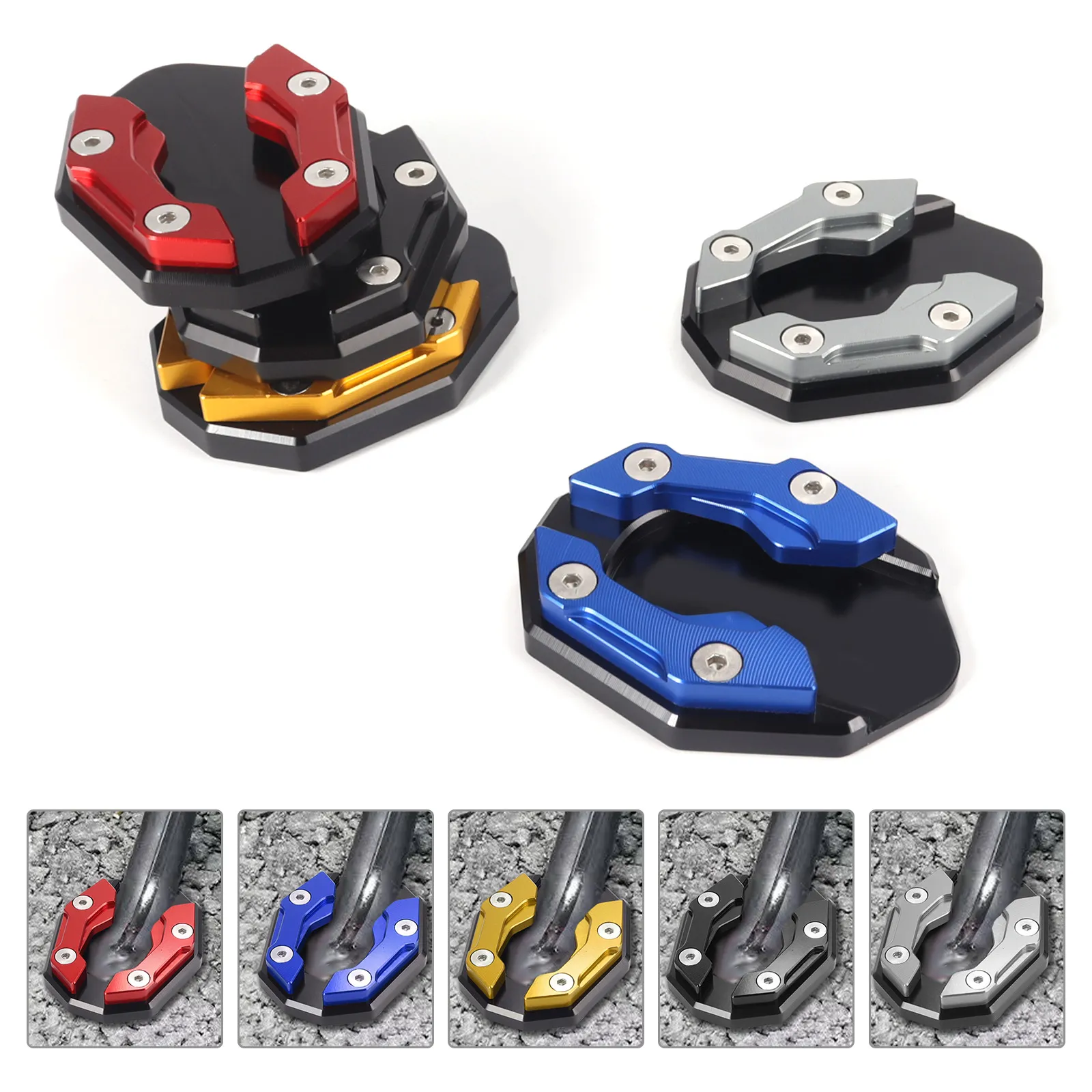 Base de Pata de Cabra para Moto – Ensanchador Antideslizante de Aluminio CNC
