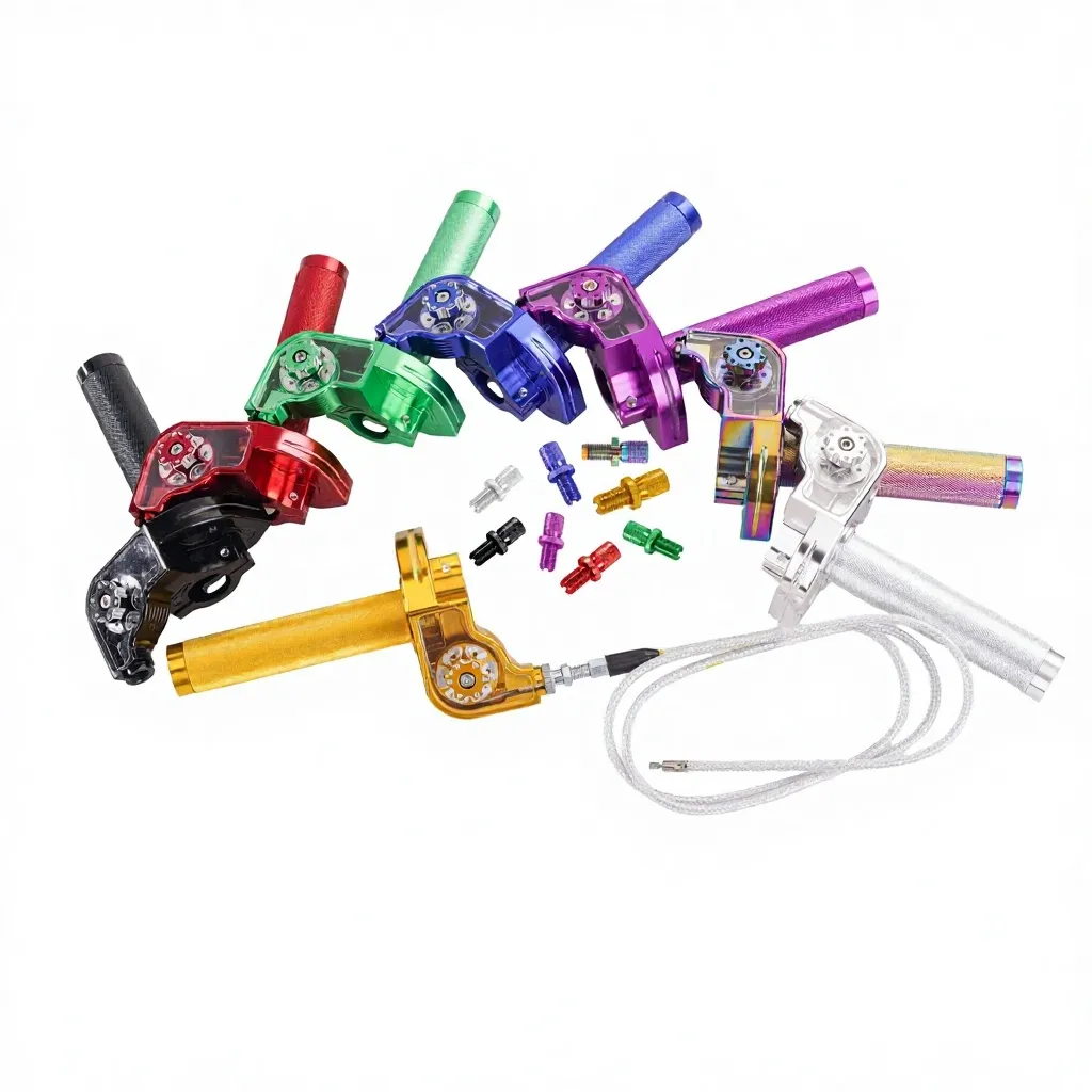 Puño de Acelerador Large Twist CNC de 22 mm con Línea Transparente