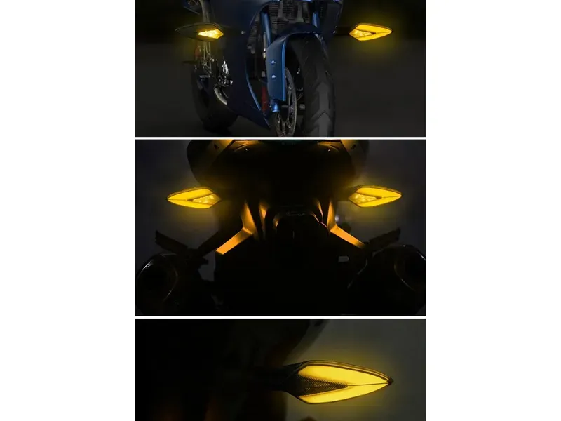 Direccional LED Flowing con Luz DRL para Motocicleta – Ámbar Secuencial 12V (FZS / CB150)