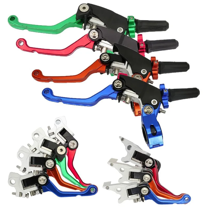 Maniguetas CNC Plegables de Embrague y Freno MB120 – Palancas de 3 Dedos Anodizadas para Moto Off-Road