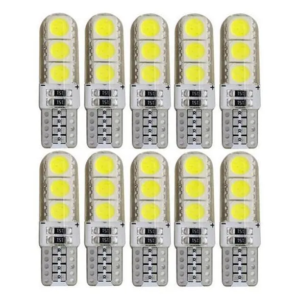 Bombillo LED T10 5050 6SMD de Silicona 12V – Luz Blanca de Posición