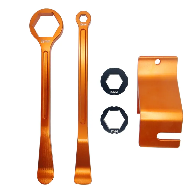 Kit de Palancas y Llaves para Llanta de Moto — Aluminio 10–32 mm