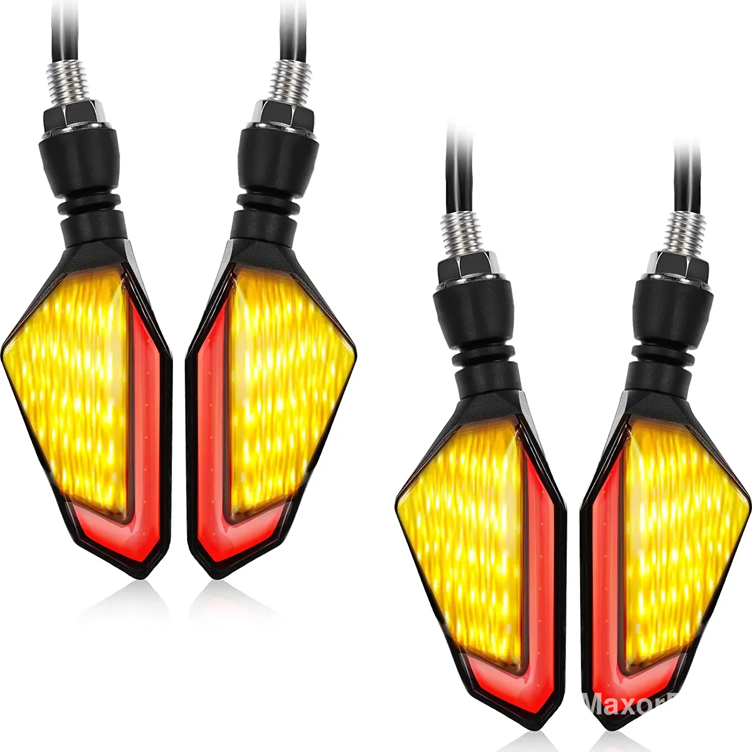 Luz de Dirección LED para Moto – Intermitente 2 en 1 y DRL de 12V (Ámbar/Rojo, 22 LED)